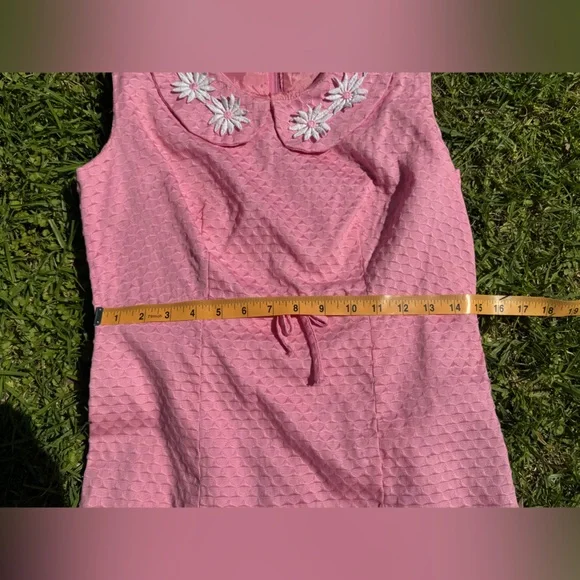 60s Vintage Bubble Gum Pink A Line Dress - Picture 5 of 7